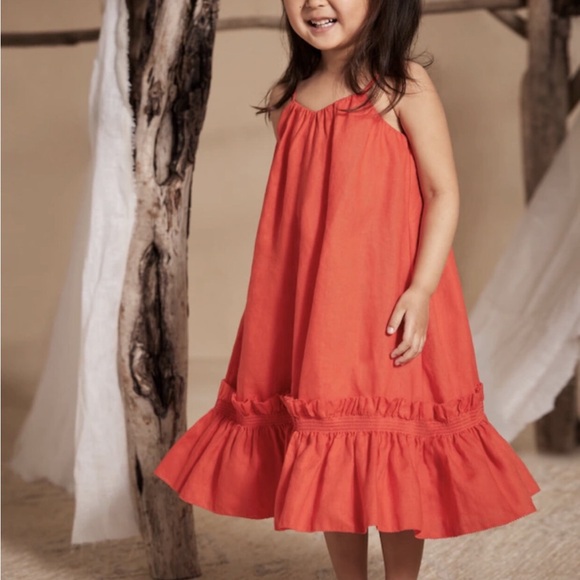 Banana Republic Baby Charlize Linen Dress with Bloomers- Red, 6-12m - Picture 6 of 15